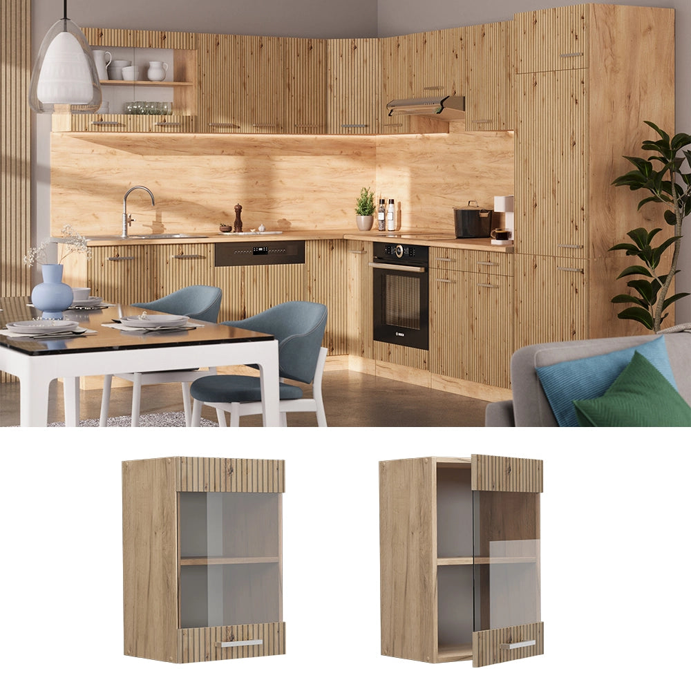 Vicco Mobile da cucina in vetro Rovere artigianale 40 cm