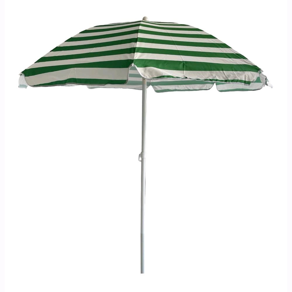 Ombrellone da Spiaggia Mare Diametro 200 cm Telo da 135 gr/mq Colore Bianco/Verde