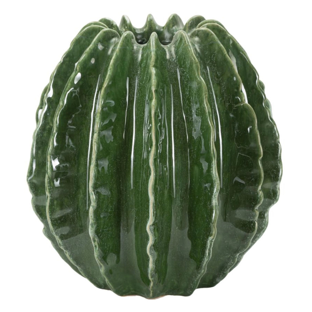 Vaso Decorativo VKH820, Verde, Ceramica, 23,5x23,5x24,5 cm