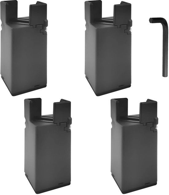 Altezza Regolabile per Mobili 10 cm - 4 Pezzi - Altezza Regolabile per Mobili - Elevazione del Letto - Elevazione del Divano - Realizzato in Plastica Dura e Resistente