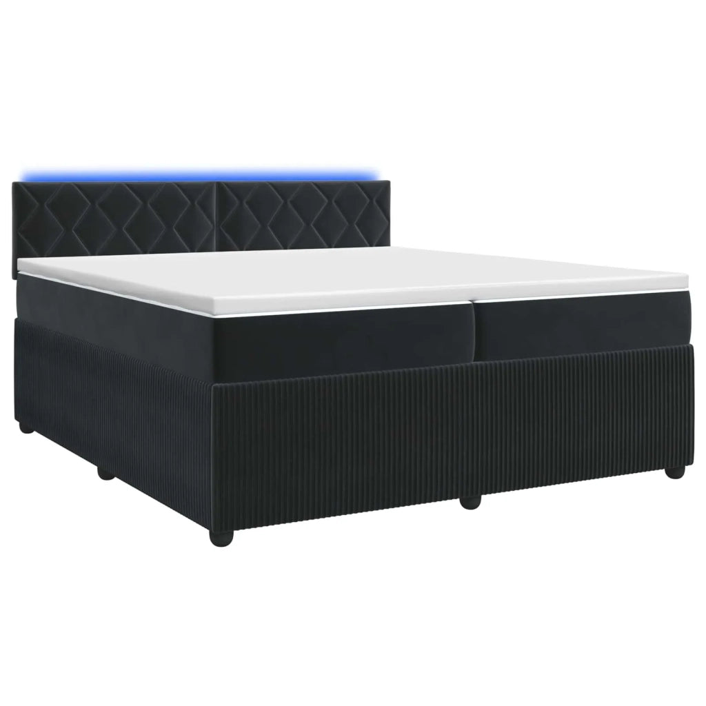 Letto box spring con materasso Nero 200 x 200 cm Velluto 3453217