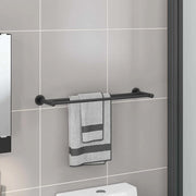vidaXL Porta asciugamani Nero 61 x 14.5 x 5 cm Acciaio inossidabile