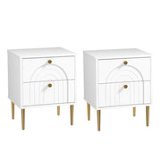 Comodino con cassetto ¨C zephmum ¨C bianco, acciaio, 40x35x50 cm