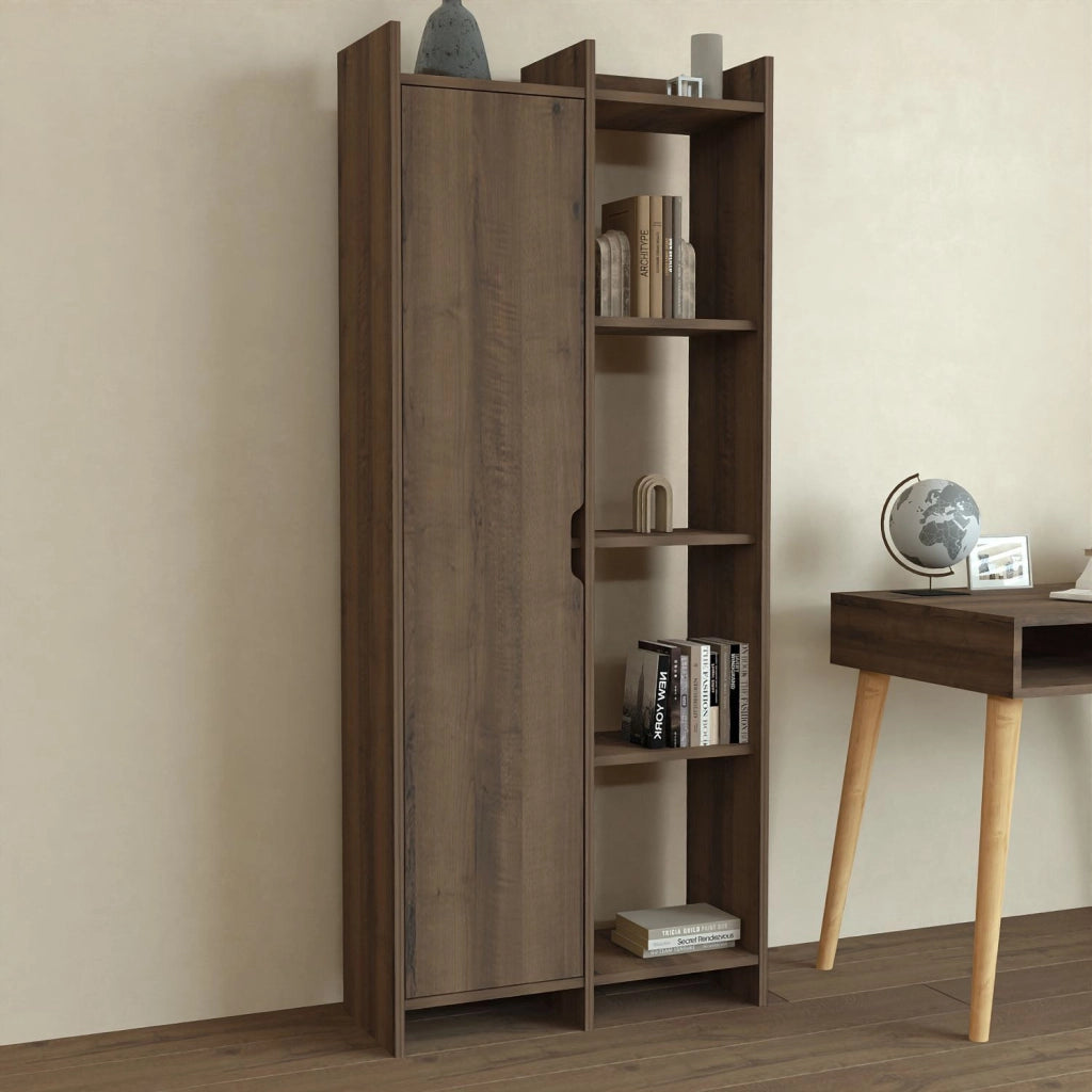 Libreria in legno "Offerta" 70 x 30 x 180 cm - Noce antico