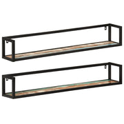 Mensole Parete 2 pz 110x17x17cm Legno Massello Recupero e Ferrocod mxl 83379