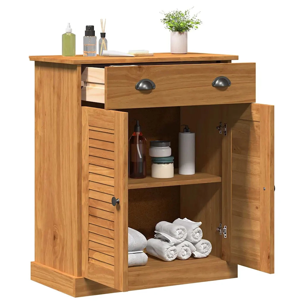 vidaXL Mobile da Bagno VIGO marrone ambrato 67.5 x 34 x 80 cm
