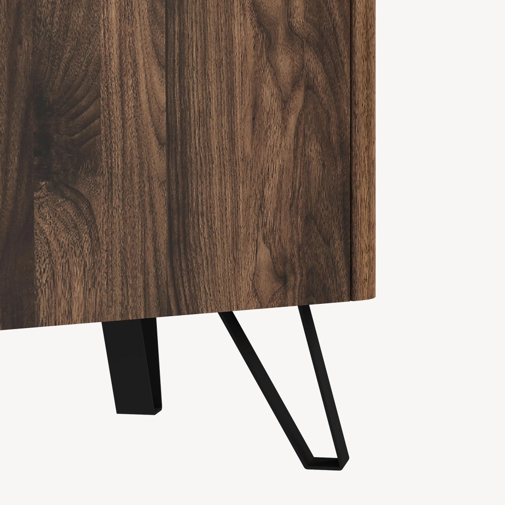 Credenza Trorlon a 2 Ante Mobile Contenitore 83x80x40 cm - Effetto Noce/Travertino [en.casa]
