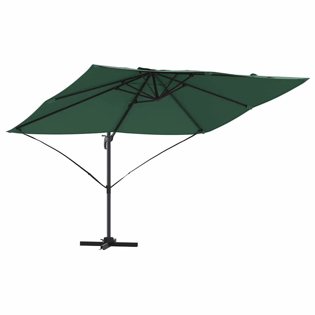 Ombrelloneda-Ombrello da giardino balcone Verde 351 x 250 x 260 cm Poliestere e Alluminio