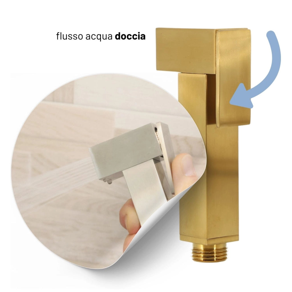 Idroscopino wc doccetta ottone portatile shutoff monogetto con leva ogomondo kit *** finitura- oro bronzato spazzolat...