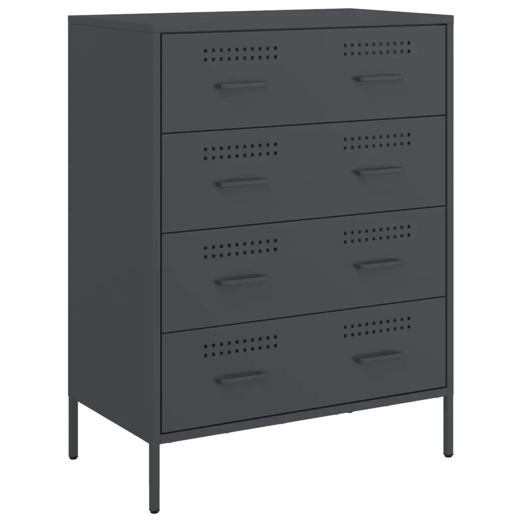 Credenza | Madia | Buffet da pranzo | Armadio da pranzo Antracite 68x39x89 cm in Acciaio