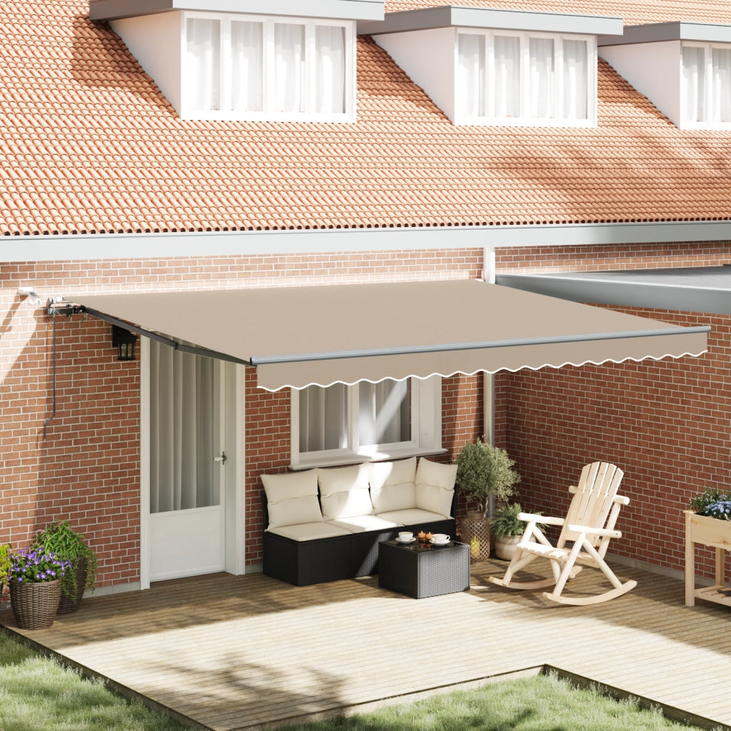Tenda Retrattile Automatica con LED Beige 450x300 cm