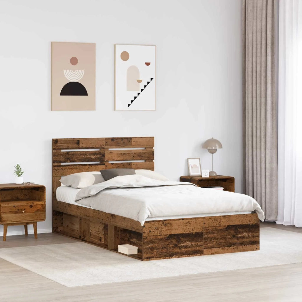 Struttura del letto Legno vecchio 135 x 190 cm Pino massello