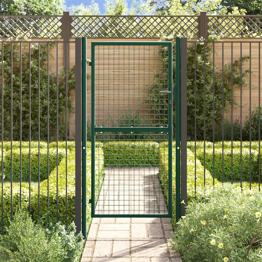 Cancello per Recinzione in Acciaio 100x175 cm Verde 145735