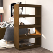 Libreria Divisorio-Scaffale per Libri-Mobile di Stoccaggio Ambra 80x35x135 cm in Massello di Pino
