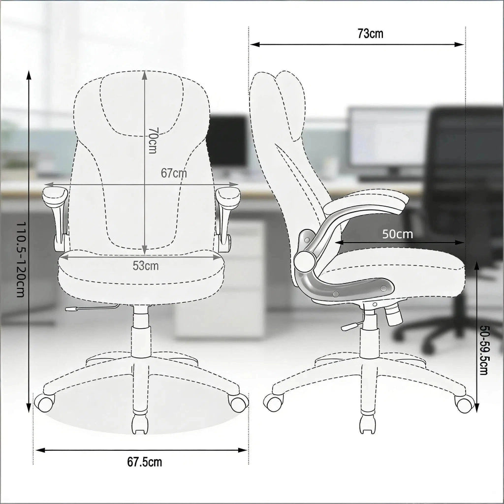 SEDIA UFFICIO Esecutiva Schienale alto 67,5x120x73 cm Nero PU Mesh
