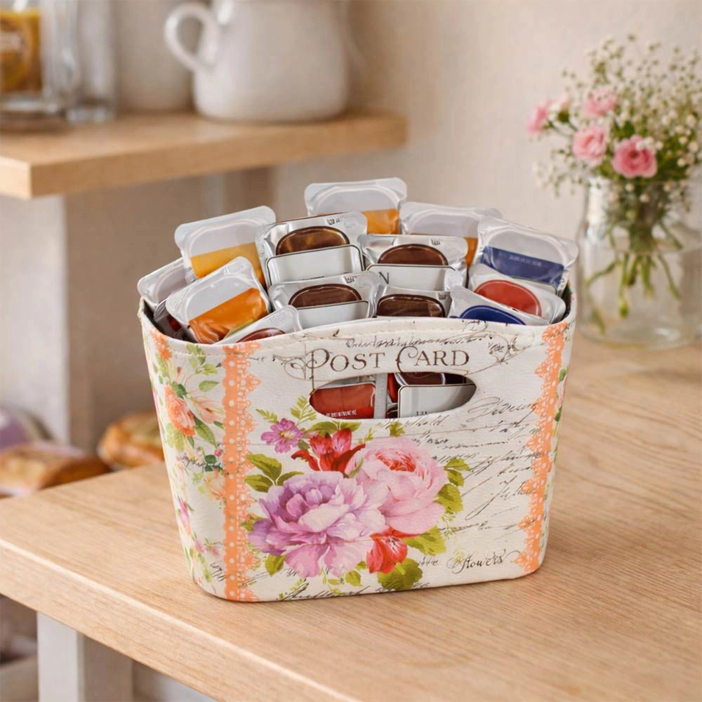 Borsette Flowers con manici fantasia floreale set 3 cm 19,5 x 8,5 x h 15,5