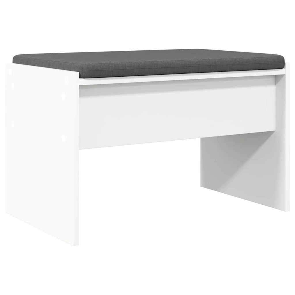 Panca per ingresso con cuscino-Sgabello-Panca da Corridoio Bianco 63 x 38 x 40 cm