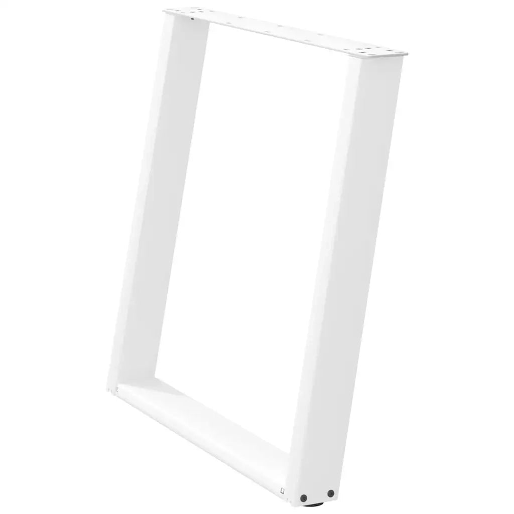 Gambe per tavolo da pranzo a forma di U 2 pz bianche 80x(72-73) cm in acciaio 4012797