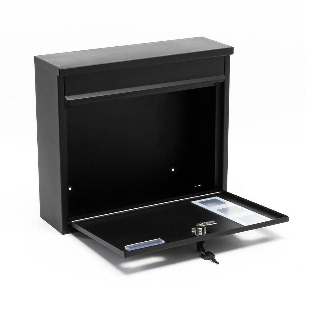 Cassetta postale da parete stile design finitura verniciata a polvere 30 × 39,5 × 11 cm nero 16_0000105
