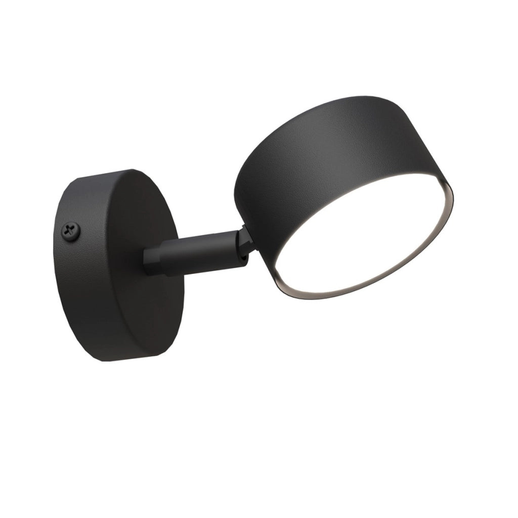 Lampada a parete Sora in acciaio nero opaco