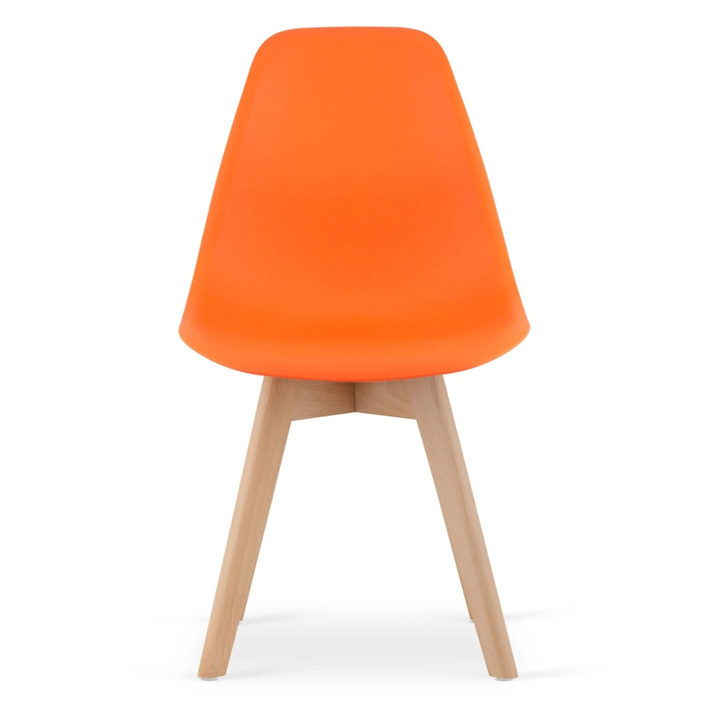 Set di 3 sedie Kito arancioni con gambe in faggio