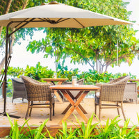 Ombrellone da Giardino Zenith Decentrato Ø3 m in Acciaio Tortora