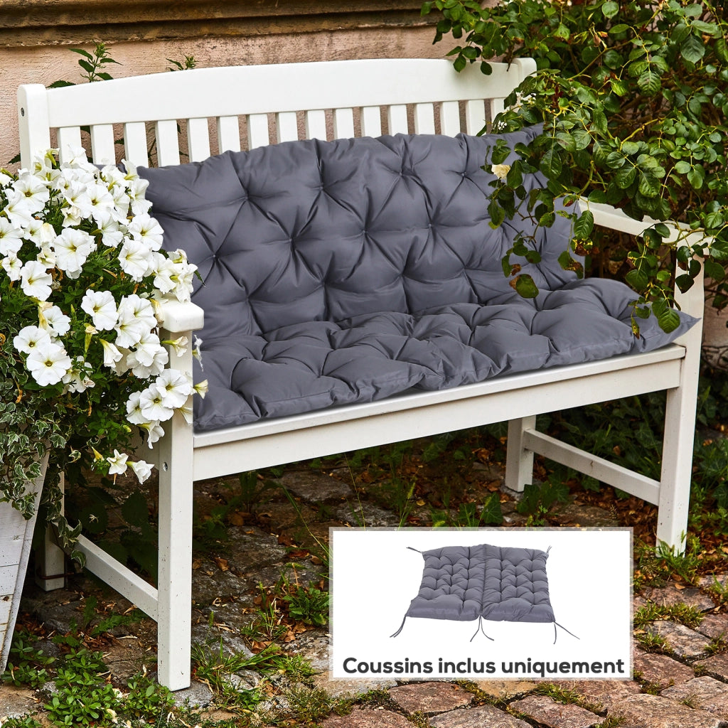 Cuscino per Divano da Giardino 2 Posti ¨C zephmum ¨C Grigio 132x110x10 cm
