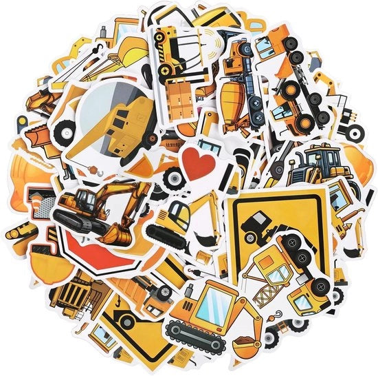 55 Sticker per Bordo per Decorazioni di Compleanno - Sticker di Camion divertenti per Bambini e Adulti - Decorazioni di Festa per Ombrellino e Laptop