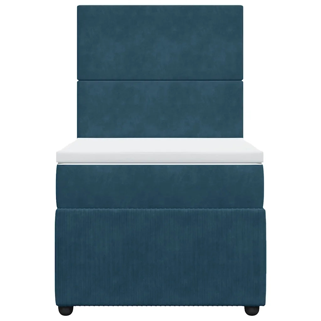 Giroletto a Molle con Materasso Blu Scuro 90x200 cm in Velluto 3292236