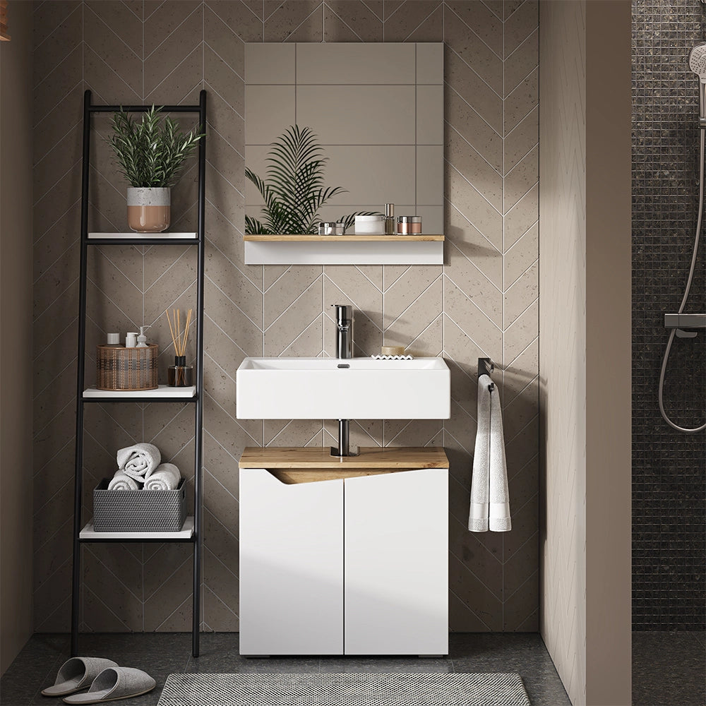 Vicco Mobile sottolavabo per bagno Bianco 60 x 57.5 cm con 2 porte