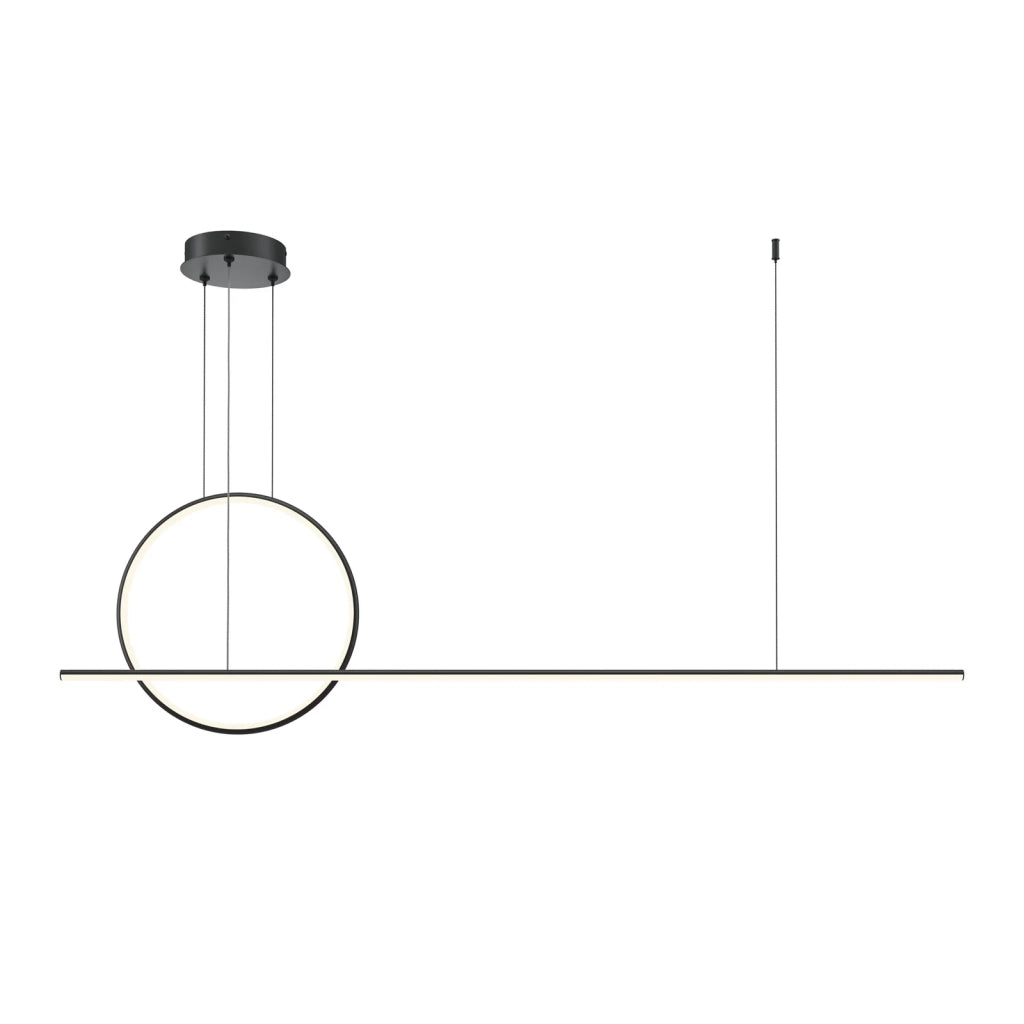 Maytoni Lampadario moderno Halo 1 luce LED integrato nero alluminio