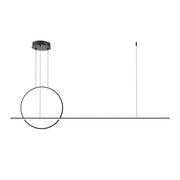 Maytoni Lampadario moderno Halo 1 luce LED integrato nero alluminio