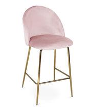 Sgabello cucina imbottito, sgabello alto in velluto rosa piede dorato – Nicole - SG19NIG