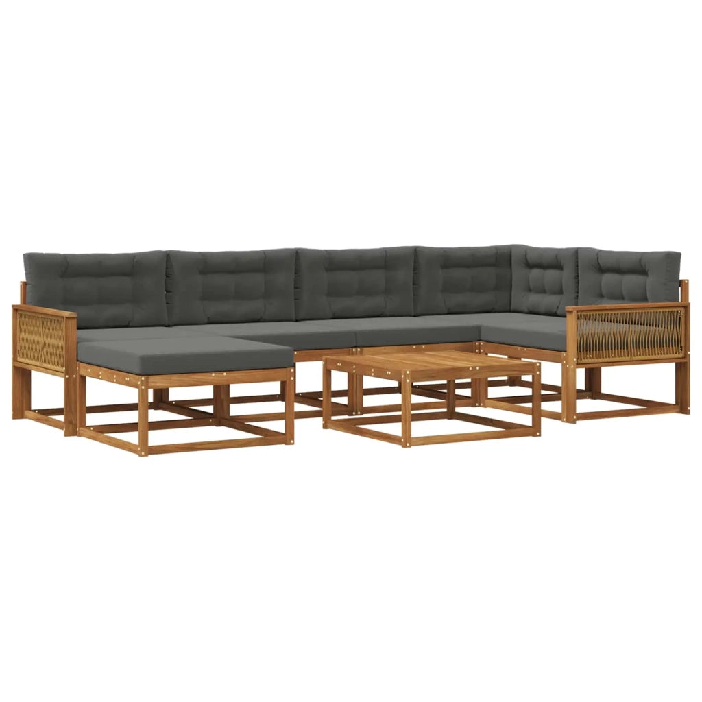 Set di divani da esterno con cuscino 7 pcs Naturale e Antracite 3382730
