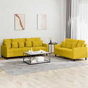 Set di Divani 2 pz con Cuscini giallo in Vellutocod mxl 80175