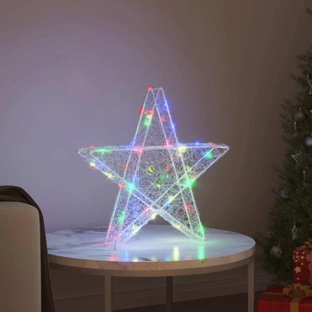 Stella 3D con 50 LED Multicolore 55 x 53.5 x 10 cm Acrilico