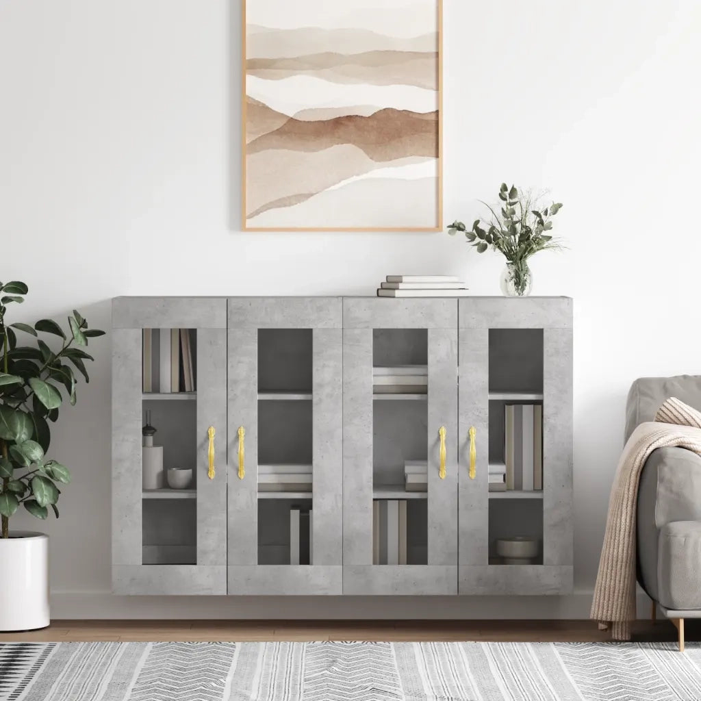 Armadietti a Parete 2 pz Grigio Cemento in Legno Multistrato CFW9461751