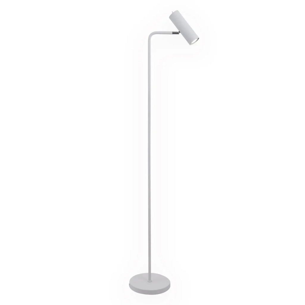 LÚZETE - LAMPADA DA TERRA ADARA ACCIAIO VERNICIATO BIANCO