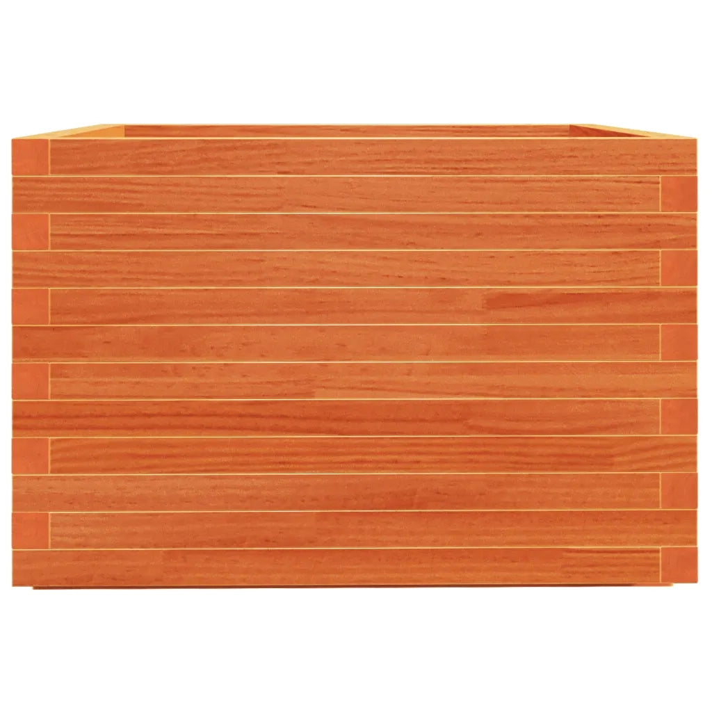Fioriera Giardino Marrone Cera 70x70x49,5cm Legno Massello Pino