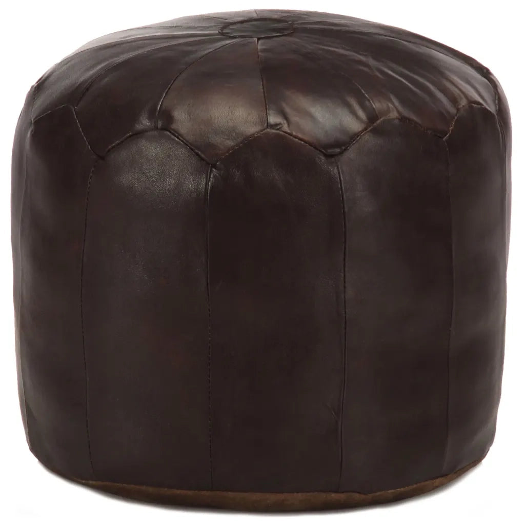 Pouf Marrone Scuro 40x35 cm in Vera Pelle di Capracod mxl 106155