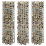 Fioriere Gabbione Circolare 3 pz in Acciaio Zincato Ã˜30x100 cm