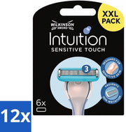 12 x Navulmesjes Sensibili al Contatto - Con Gel Idratante - 6 Rasoi - Rasoi per Pelli Sensibili - Gel Idratante - Aloe Vera - Vitamina E