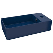 Lavabo bagno con troppopieno da appoggio wc lavabo cucina stanza cosmetica casa ceramica 48 x 25 cm blu scuro 02_0002732