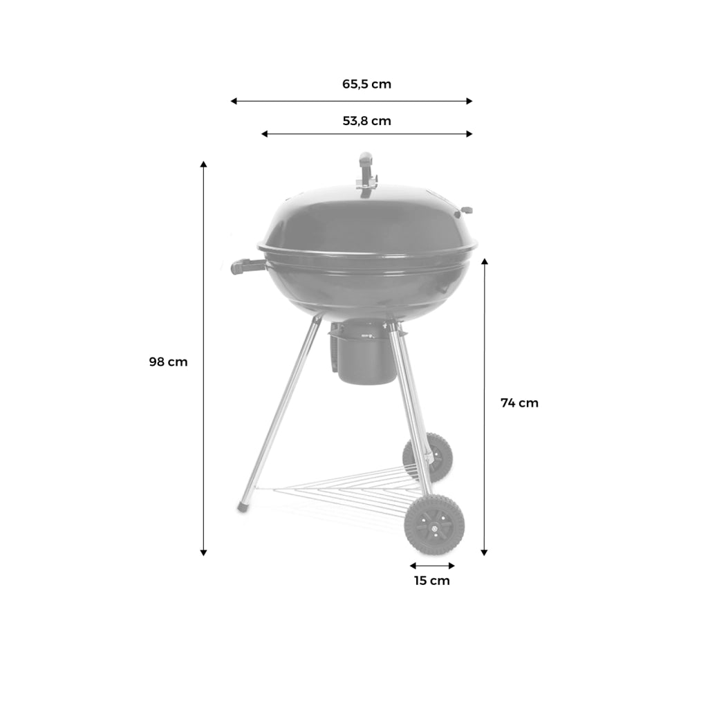 Barbecue a carbonella grill + affumicatore, nero