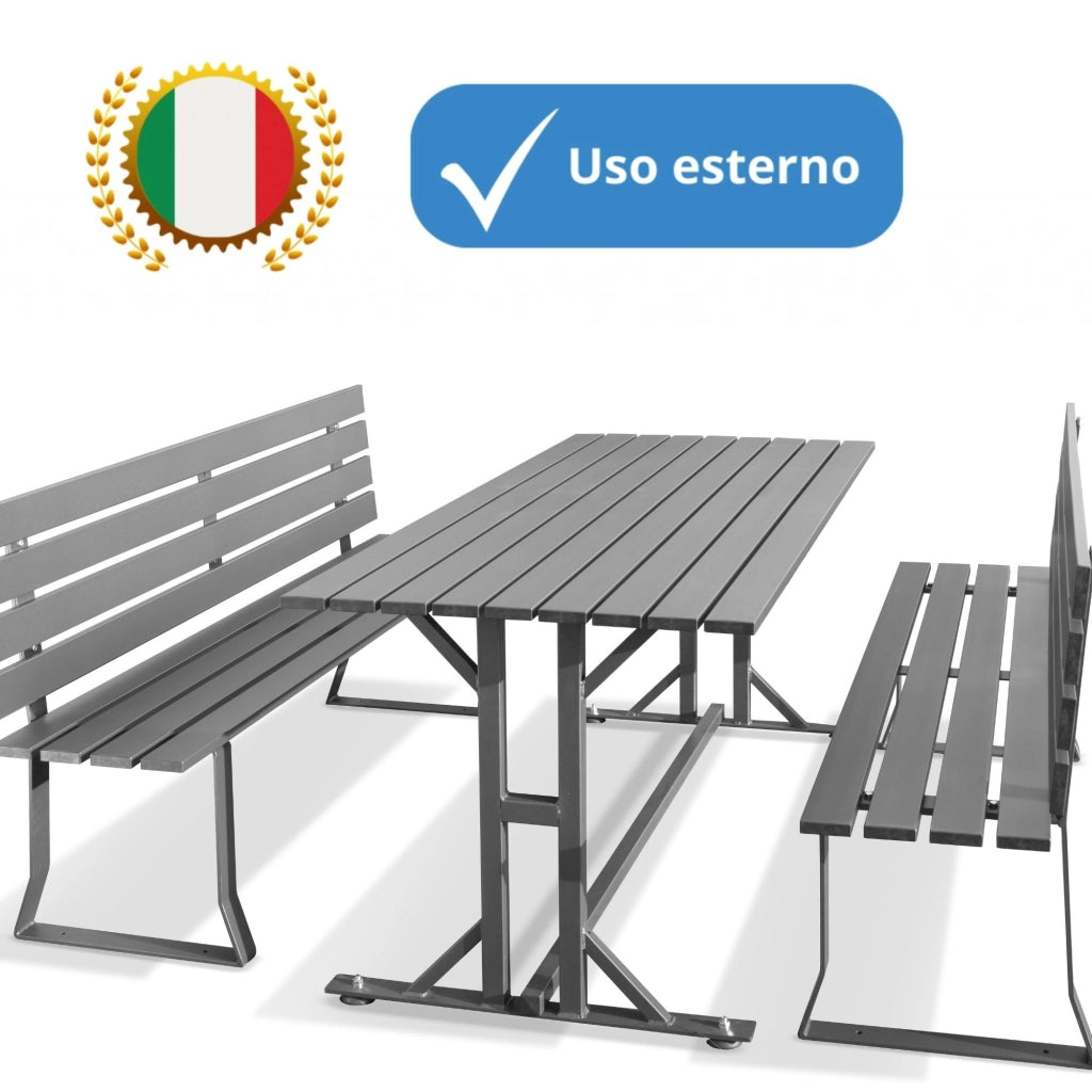 Andrys Panchina Giardino con Gambe in Piatto 6x0.8cm - 190x50x82cm