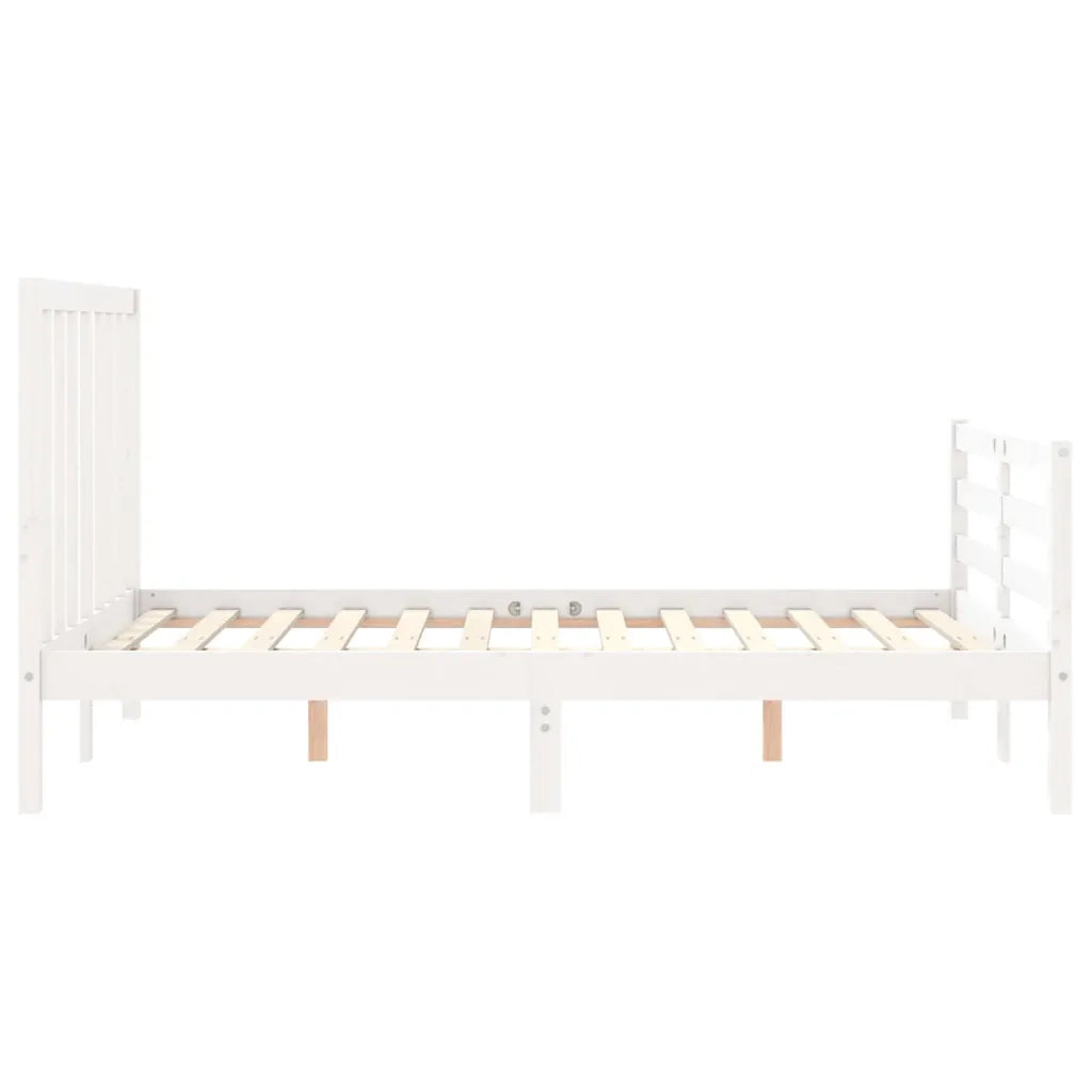 Letto senza Materasso-Struttura Letto Bianco 140x190 cm Legno Massello di Pino 567413