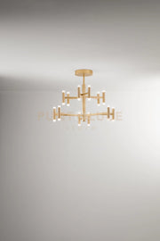 Plafoniera in metallo e alluminio  oro Candles LED 68W 3000K CRI?80 220-240V 50/60Hz 4690Lm biemissione dimmerabile