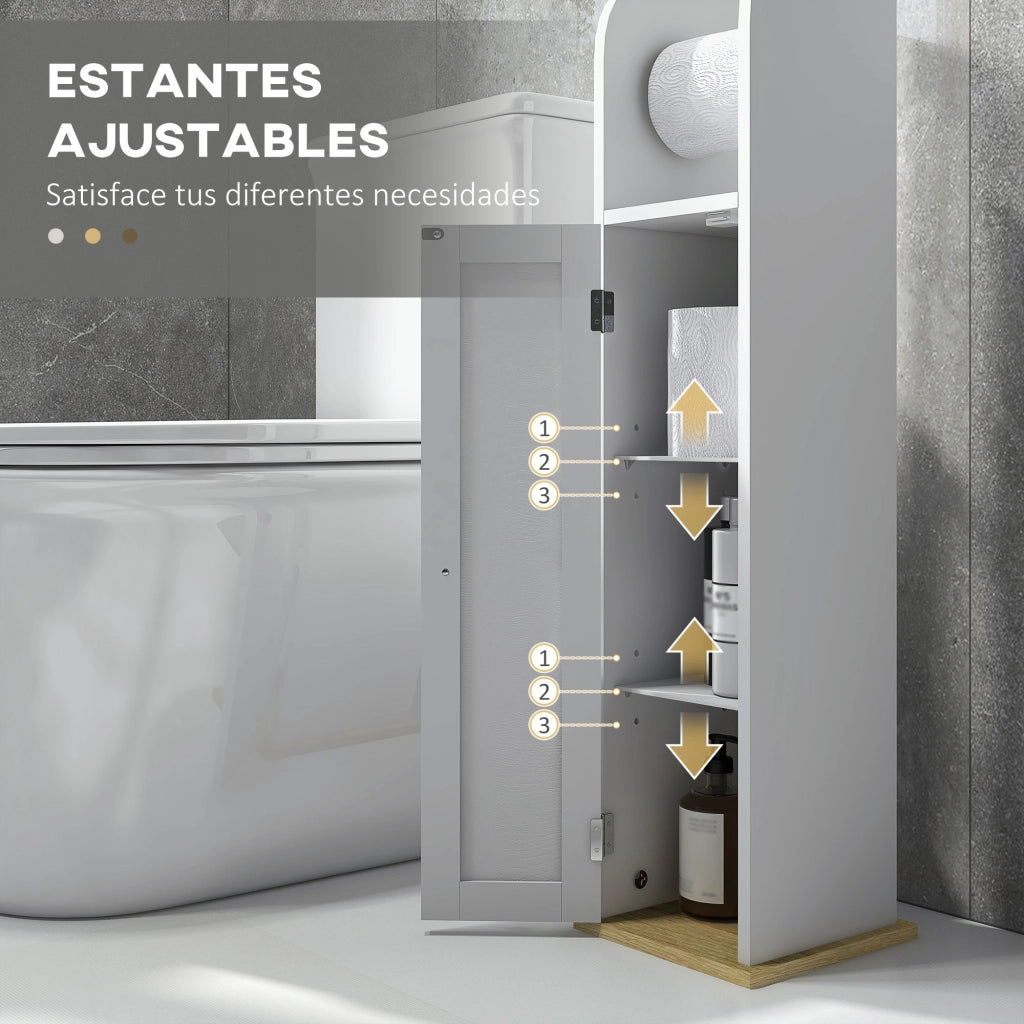 Colonna Bagno Armadio con Ante e Ripiani ¨C zephmum ¨C Bianco 20x20x80 cm