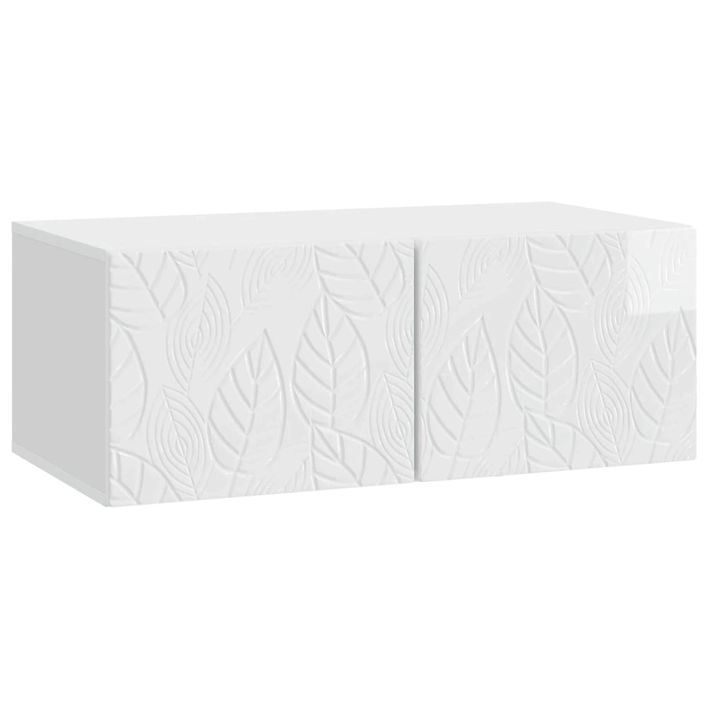 Mobile Porta TV da Muro 59,5 x 41 x 30 cm Bianco Lucido 898849