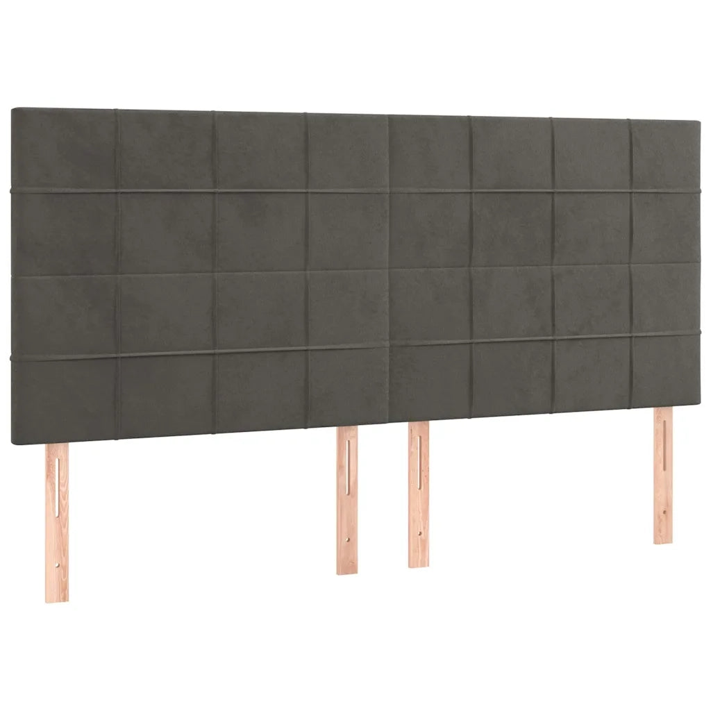 Giroletto a Molle con Materasso Grigio Scuro 200x200 cm Velluto 3132700